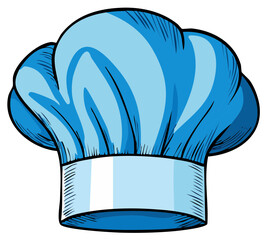 Cartoon blue chef hat illustration