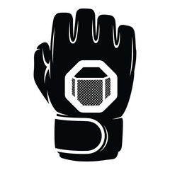 Powerful MMA glove icon for fighter branding, fitness promotions and combat sports events - show strength and intensity with this graphic