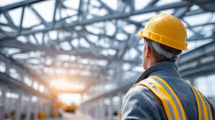 Engineer or Foreman at a Building Construction Site