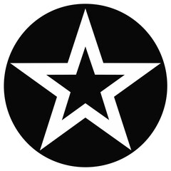 Fototapeta premium Black and white minimalist star icon in a circle high contrast graphic design element