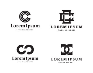 Set CC monogram with text  for modern brand identity, elegant typography and designs create a professional and memorable first impression for your company