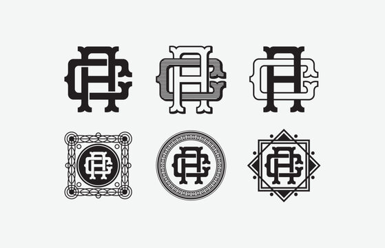 Set AC or CA elegant, vintage monogram logo perfect for modern brand identity, ideal for fashion, etc