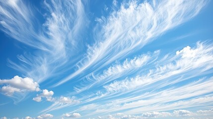 Horizontal streaks of clouds stretching across the frame, mimicking brush strokes for artistic appeal