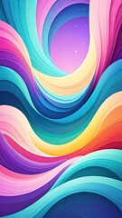 Obraz premium Colorful Abstract Waves - A Dreamy Pastel Landscape.