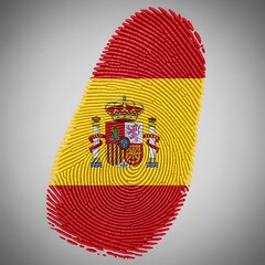 Spanish Identity - Fingerprint with the Flag of Spain.