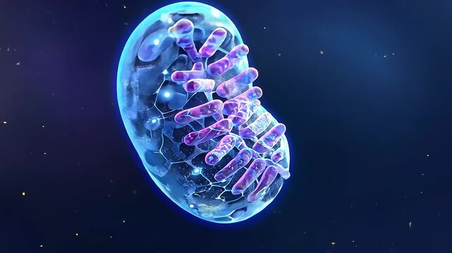 Detailed Animation of Mitochondria Structure and Function in Cellular Biology