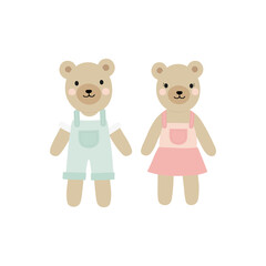 vector , illustration of bear couple 