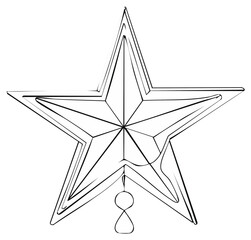 Obraz premium Geometric star outline illustration design with decorative elements