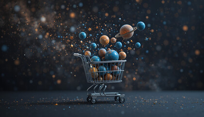 Shopping Cart with different space circles