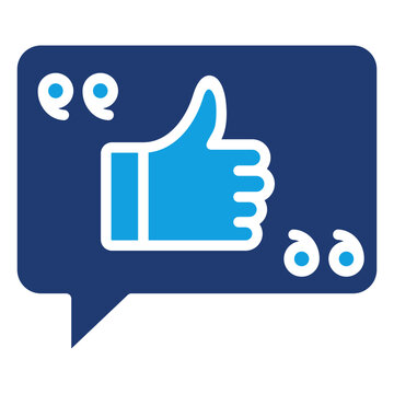 Positive Feedback Blue Color Icon