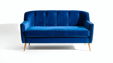 Blue sofa isolated on white
