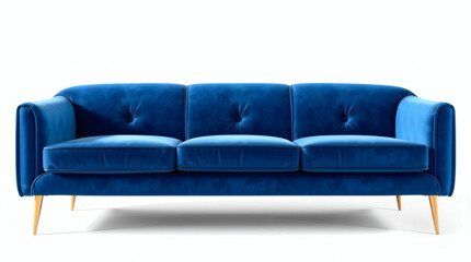 Blue sofa isolated on white