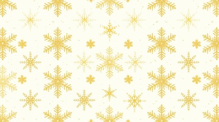 Elegant Golden Snowflakes Seamless Pattern for Festive Winter Holidays and Celebrations with a Touch of Sparkle and Shine