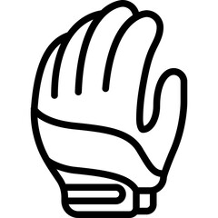Black Outline Baseball Glove Icon With Transparent Background For Sports And Recreation