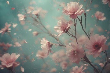 Soft, Blurred, Y2K Florals A Vintage, Abstract Floral Background