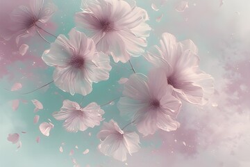 Soft Blurred Y2K Florals Vintage Abstract Floral Background with Gentle Petals