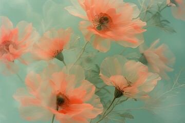 Soft, Blurred, Y2K Florals Vintage Abstract Floral Background for a Dreamy Aesthetic