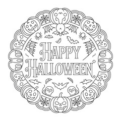 Happy Halloween illustration vector style coloring book