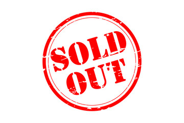 SOLD OUT - Red Rubber Stamp with text SOLD OUT 
