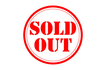 SOLD OUT - Red Rubber Stamp with text SOLD OUT 
