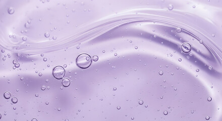 Abstract Lilac Gel Texture Background with Viscous Wave and Bubbles. Retinol illustration