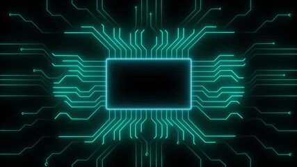 Digital Neon Motherboard Data Flow. Digital Environment. CPU Processing. Digital Network. Neon Circuit Board. Abstract high tech Artificial intelligence data mining, computer technology surface. - Powered by Adobe