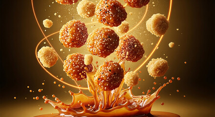 Honey Sesame Chicken Bites Splash