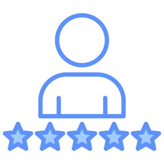 Rating Outline Blue Color Icon