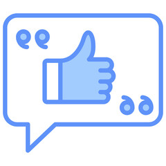 Positive Feedback Outline Blue Color Icon