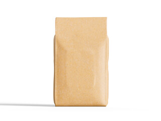 Realistic coffee pouch packagaing 3d render for mockup collection