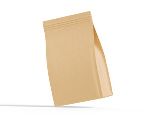 Realistic coffee pouch packagaing 3d render for mockup collection