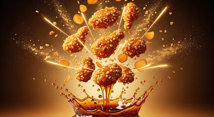 Honey Garlic Chicken Bites Splash in Sweet Sauce