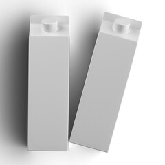 Milk square packaging white color for mockup collection