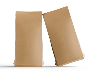 Realistic coffee pouch packagaing 3d render for mockup collection