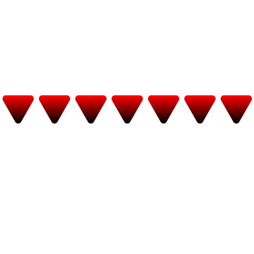 Red Inverted Triangle Pattern, Horizontal row of downward red triangles forming a minimal geometric abstract design.