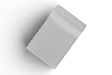 3D render coffee pouch packaging white color for mockup collection