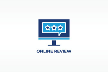 ONLINE REVIEW vector, icon or logo sign isolated symbol illustration