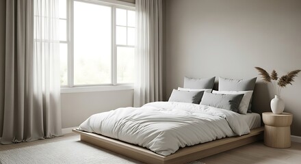 Fototapeta premium Modern bedroom with natural light