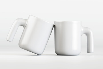 3d render mug or cup white color isolated on background for mockup collection