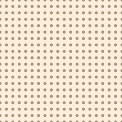 Vector pattern with khaki beige polka dots over a cream backdrop. Great for packaging, interior designs, and soft-tone projects.