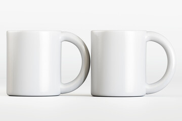 3d render mug or cup white color isolated on background for mockup collection