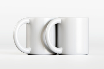 3d render mug or cup white color isolated on background for mockup collection