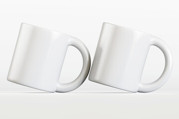 3d render mug or cup white color isolated on background for mockup collection