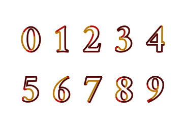 Stylish Retro Numbers Set - Colorful Vintage Typography