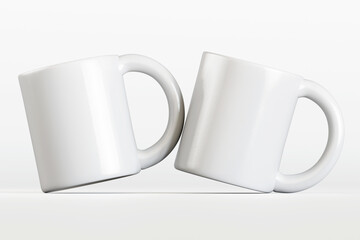 3d render mug or cup white color isolated on background for mockup collection