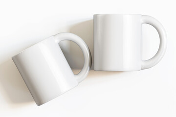 3d render mug or cup white color isolated on background for mockup collection