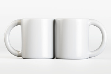 3d render mug or cup white color isolated on background for mockup collection