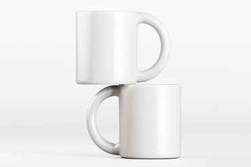 3d render mug or cup white color isolated on background for mockup collection