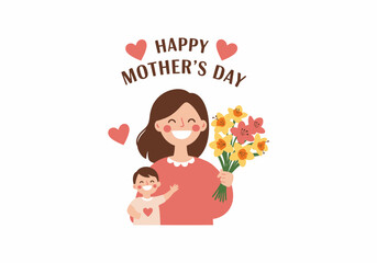 Happy Mother and Daughter Embracing with love