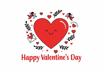 Beautiful vector illustration of a romantic couple celebrating Valentine’s Day with love and happiness. Perfect for greeting cards, posters, and social media designs related to love and romance.